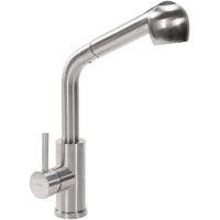 Смеситель для кухни Rea Troy REA-B6301 с выдвижным изливом, нержавеющая сталь