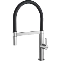 Смеситель для кухни KuchenStern Turm E 405SS40 CoolStart, с гибким изливом, нержавеющая сталь