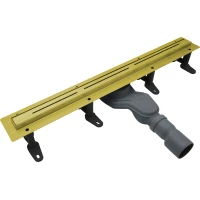 Душевой трап (лоток) Cezares Lux LUX-LD-80-BORO 80 см, с решеткой, щелевой, золотой матовый