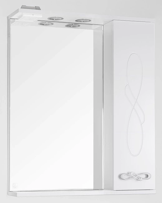 Зеркальный шкаф 65x83 см белый глянец Style Line Венеция ЛС-00000262