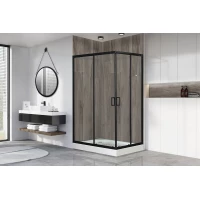 Душевой уголок с поддоном Royal Bath RB8120HP-T-BL-L 120x80 см L, профиль черный матовый, стекло прозрачное