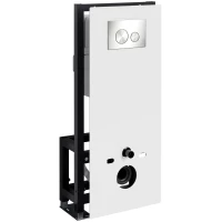 Инсталляция для унитаза WasserKRAFT Glan 66 66TLT.010.ME.WH.BN02 с кнопкой смыва, никель