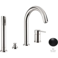Смеситель на борт ванны Emmevi Piper 45120/NEO с душевым гарнитуром, черный матовый