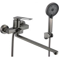 Смеситель для ванны Savol S-009024Q универсальный, с душевым гарнитуром, графит