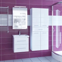 Комплект мебели белый глянец 50 см Санта Омега 207035 + FOCTEP50 + 113015