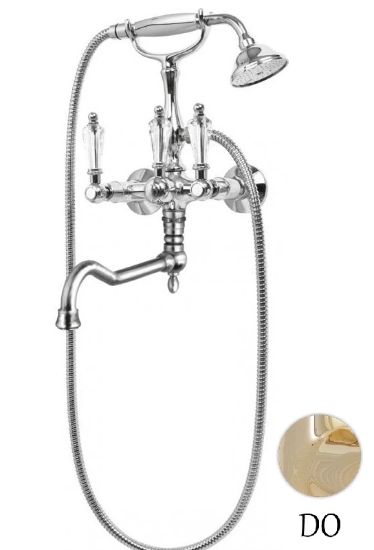 Смеситель для ванны с ручным душем золото 24 карат, ручки Swarovski Cezares Diamond DIAMOND-VDF-03/24-Sw