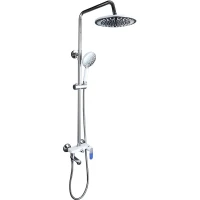 Душевая система Frap F2434 250 мм, со смесителем, хром/белый