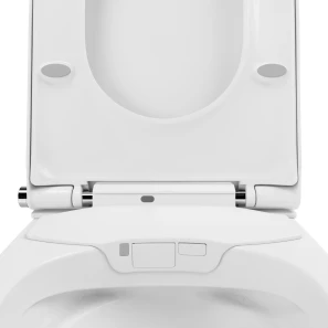 Изображение товара унитаз подвесной lavinia boho smart v-clean 3359102r безободковый, с функцией биде, с сиденьем микролифт, белый