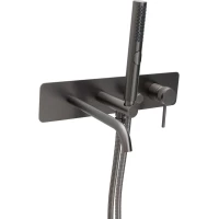 Смеситель для ванны Allen Brau Priority 5.31A05-MG встраиваемый, с душевым гарнитуром, графит матовый