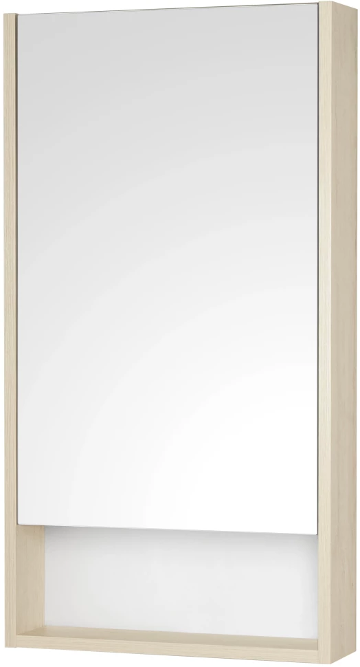 Зеркальный шкаф 45х85 см белый глянец/дуб верона Акватон Сканди 1A252002SDB20 - фото 1