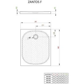 Изображение товара душевой поддон из литьевого мрамора 100x80 см radaway zantos f m3znf1080-06