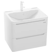 Тумба с раковиной белый глянец 60 см Grossman Адель 106006 + 4627173210225