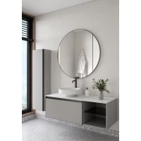 Комплект мебели Armadi Art Quatro Luna 790-M6-120-L-A + 792-120-W + 801-MW + 545-100-GM 121 см L, подвесной, со столешницей, серый матовый