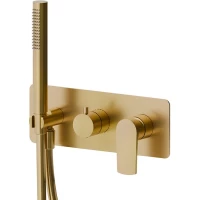 Смеситель для ванны Newform Haka 72069E.59.097 встраиваемый, с душевым гарнитуром, золотой матовый