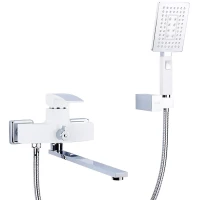 Смеситель для ванны Gappo G2207-7 универсальный, с душевым гарнитуром, хром/белый