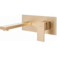 Смеситель для раковины Hansberge H688MG встраиваемый, золотой матовый