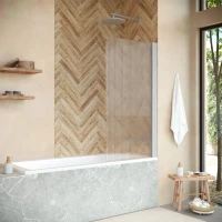Шторка на ванну Vegas Glass EV NOVO 60 07 Moru R 61 см R, профиль матовый хром, стекло рифленое
