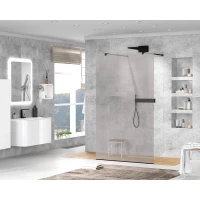 Неподвижная перегородка 80 см Cezares LIBERTA-L-2-80-GR-NERO графитовое