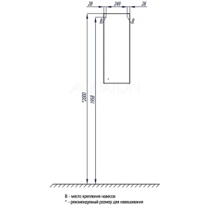 Изображение товара шкаф одностворчатый подвесной 30,5x81,8 см белый глянец r акватон симпл 1a012503sl01r