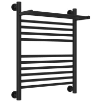 Полотенцесушитель водяной 600x500 черный матовый Сунержа Богема с полкой+ 31-0223-6050