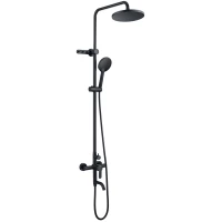 Душевая система Fmark FS8245H 200 мм, со смесителем, черный матовый