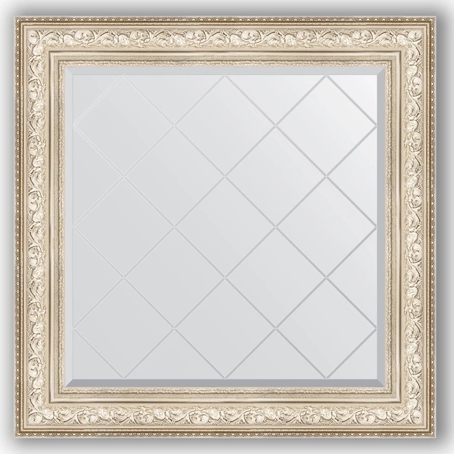 Зеркало 90x90 см виньетка серебро Evoform Exclusive-G BY 4340