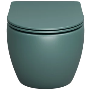 Изображение товара унитаз подвесной grossman gr-4455olms безободковый, с сиденьем микролифт, зеленый матовый