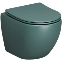 Унитаз подвесной Grossman GR-4455OLMS безободковый, с сиденьем микролифт, зеленый матовый