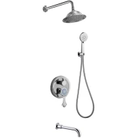 Душевой комплект Bronze De Luxe Yasmina NT800/B02 204 мм, со смесителем, хром