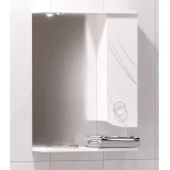 Изображение товара зеркальный шкаф 55x74 см белый глянец corozo ультра флора sd-00000301
