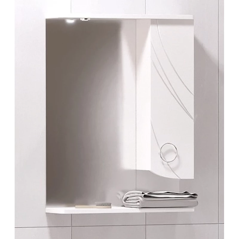 Зеркальный шкаф 55x74 см белый глянец Corozo Ультра Флора SD-00000301