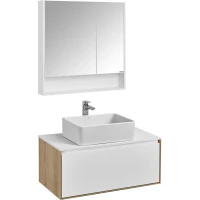 Комплект мебели дуб эльвезия/белый глянец 89 см Акватон Либерти 1A279901LYC70 + 1A279703LY010 + 732700B000 + 1A252302SD010