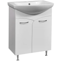 Тумба белый глянец/белый матовый 56 см Stella Polar Волна SP-00000052