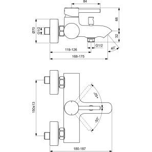 Изображение товара смеситель для ванны ideal standard ceraline bc199xg