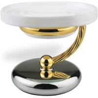 Мыльница Stil Haus Giunone G719(02) настольная, хром/золотой