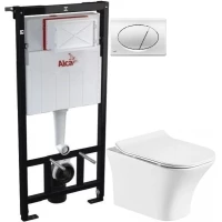 Комплект подвесной унитаз Orange C02-100W + система инсталляции AlcaPlast AM101/11203:1RUSSETM71