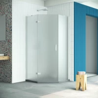 Душевой уголок Vegas Glass AFA-Pen Retta 90 01 10 L 90x90 см L, профиль белый, стекло сатин