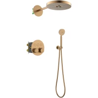 Душевой комплект Timo Saona SX-2308/19SM 300 мм, с термостатом, розовое золото матовый