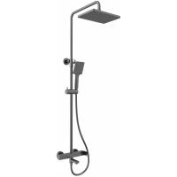 Душевая система Kaiser Cube 01582-15 260x188 мм, со смесителем, вороненая сталь