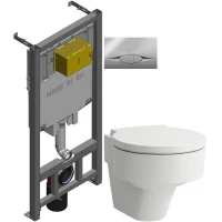 Комплект подвесной унитаз Laufen Val 8.2028.1.000.000.1 + 8.9428.1.000.000.1 + система инсталляции Jacob Delafon E29025-NF + E29027-CP