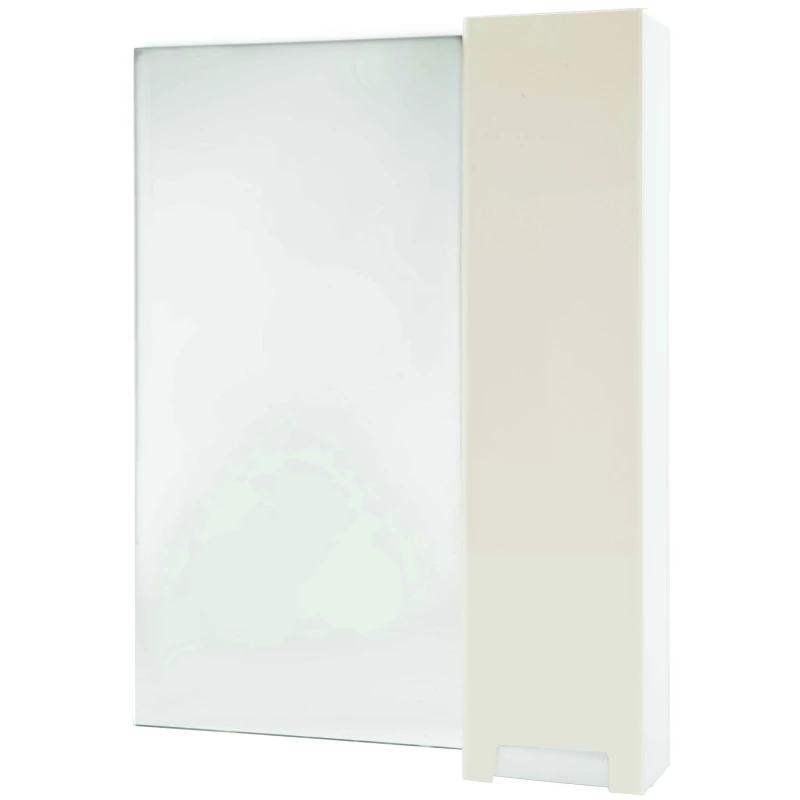 Зеркальный шкаф 58x80 см бежевый глянец/белый глянец R Bellezza Пегас 4610409001070