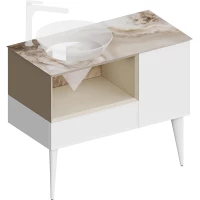 Тумба белый матовый/бежевый матовый 80 см Kerama Marazzi Cono CO.97\LIM