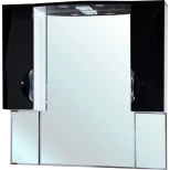 Изображение товара зеркальный шкаф 101x100 см черный глянец/белый глянец bellezza лагуна 4612118000047