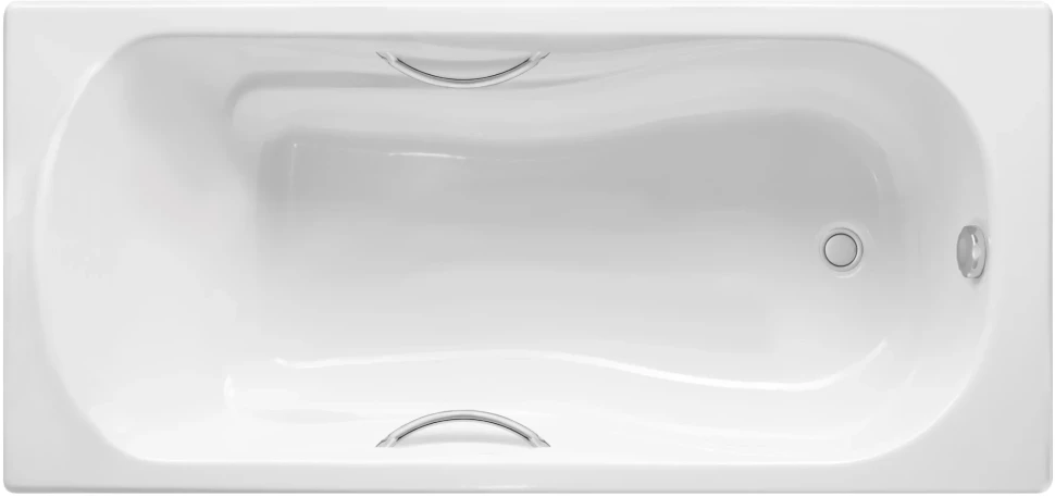 Ванна чугунная Delice Haiti Luxe DLR230636R 150x80 см, с отверстиями под ручки, белый чугунная ванна 150x80 см с противоскользящим покрытием roca haiti 2332g000r