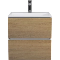 Тумба с раковиной Uperwood Barsa 29830205646 50 см, подвесная, белый матовый/дуб сонома