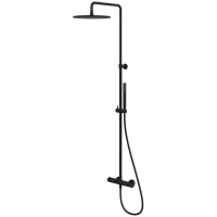 Душевая система Whitecross Y Y1254BL 300 мм, с термостатом, черный матовый 