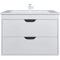 Тумба с раковиной Uperwood Modul 393020560 77 см, подвесная, белый матовый/графит матовый