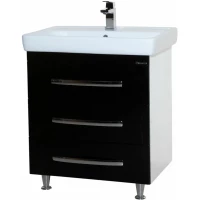 Тумба черный глянец/белый глянец 74,5 см Bellezza Рокко 4635313660045