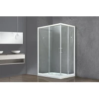 Душевой уголок Royal Bath RB1110HPD-T 110x100 см, профиль белый, стекло прозрачное