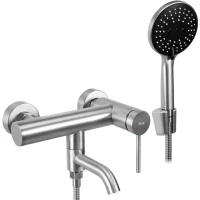 Смеситель для ванны Rea Clif REA-B6874 с душевым гарнитуром, никель матовый